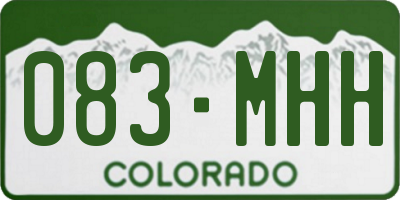CO license plate 083MHH
