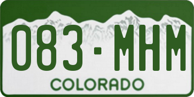 CO license plate 083MHM