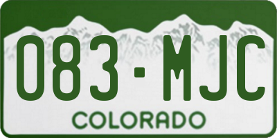 CO license plate 083MJC