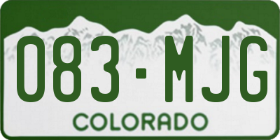 CO license plate 083MJG