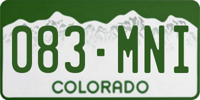 CO license plate 083MNI