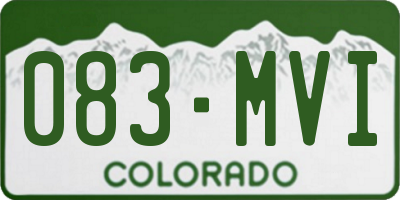 CO license plate 083MVI