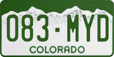 CO license plate 083MYD