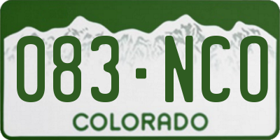 CO license plate 083NCO
