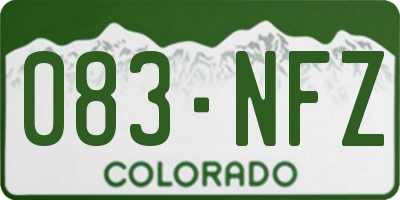 CO license plate 083NFZ