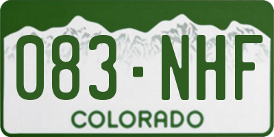 CO license plate 083NHF