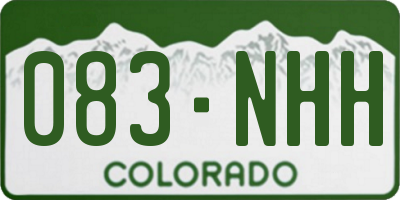 CO license plate 083NHH