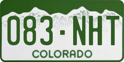 CO license plate 083NHT