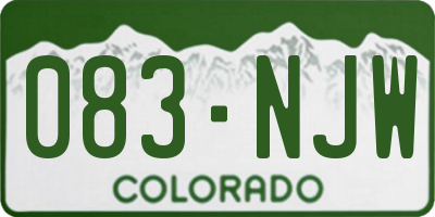CO license plate 083NJW