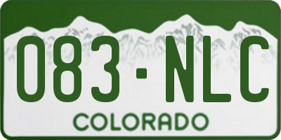 CO license plate 083NLC
