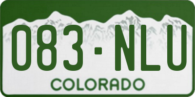 CO license plate 083NLU