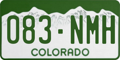 CO license plate 083NMH
