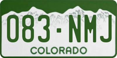 CO license plate 083NMJ