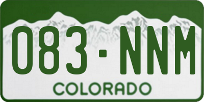 CO license plate 083NNM