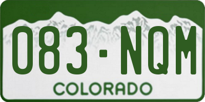 CO license plate 083NQM