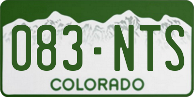 CO license plate 083NTS