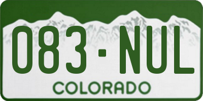 CO license plate 083NUL
