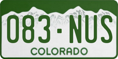 CO license plate 083NUS