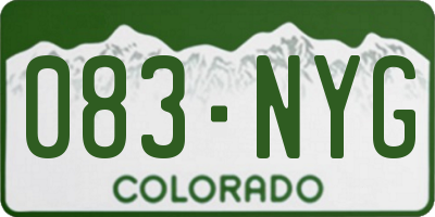 CO license plate 083NYG