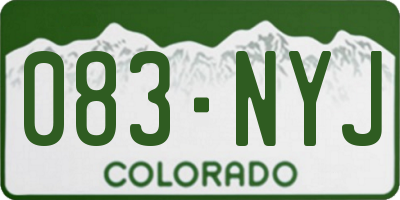 CO license plate 083NYJ