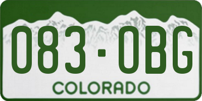 CO license plate 083OBG