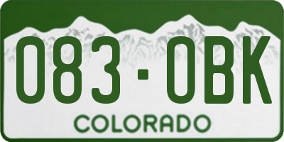 CO license plate 083OBK