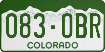 CO license plate 083OBR