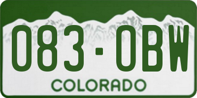 CO license plate 083OBW