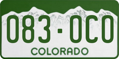 CO license plate 083OCO