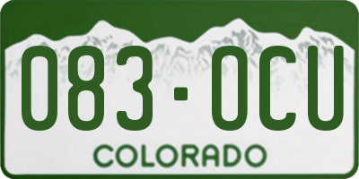 CO license plate 083OCU