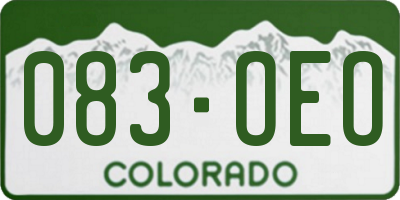 CO license plate 083OEO
