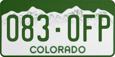 CO license plate 083OFP