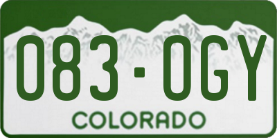 CO license plate 083OGY