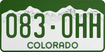 CO license plate 083OHH