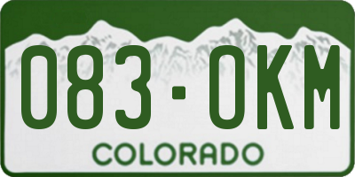 CO license plate 083OKM