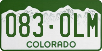 CO license plate 083OLM