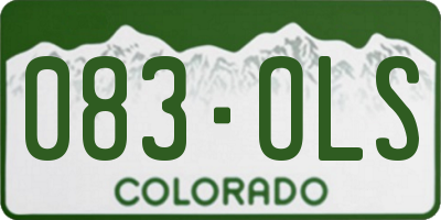 CO license plate 083OLS