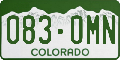 CO license plate 083OMN