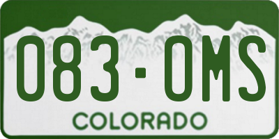 CO license plate 083OMS