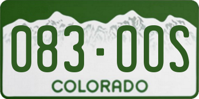 CO license plate 083OOS