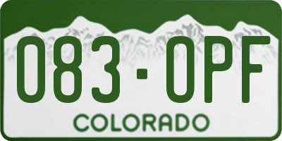 CO license plate 083OPF