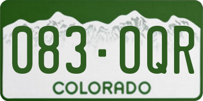 CO license plate 083OQR