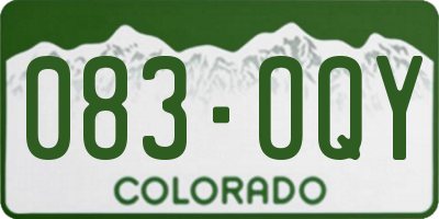 CO license plate 083OQY