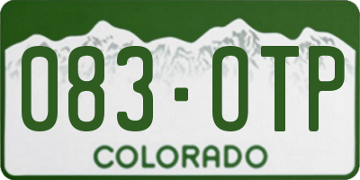 CO license plate 083OTP