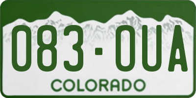CO license plate 083OUA