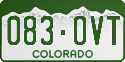 CO license plate 083OVT
