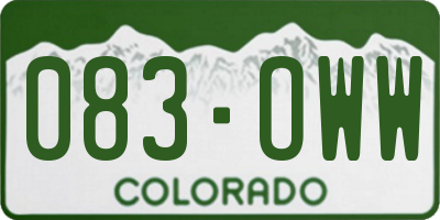 CO license plate 083OWW
