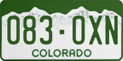 CO license plate 083OXN