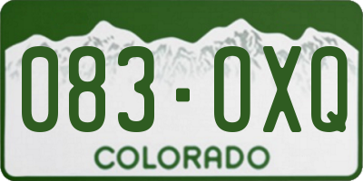 CO license plate 083OXQ