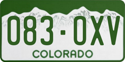 CO license plate 083OXV